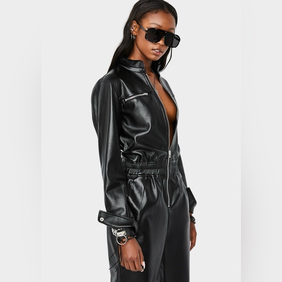 Blanc NYC No Guidance Faux Leather Jumpsuit - Picture 4 of 6